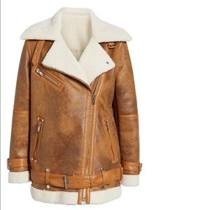 Faux Shearling Faux Leather Coat ✨🧥